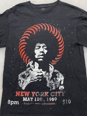 Jimi Hendrix New York NYC 1969 Concert Tour Tee Rock Band T-Shirt Freeze Men’s M